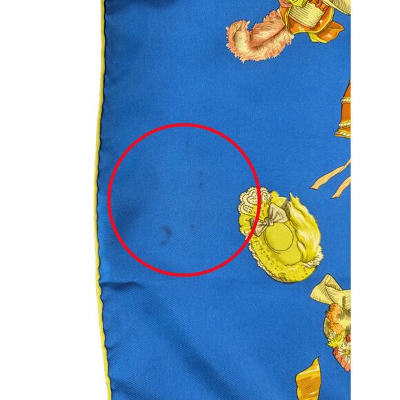 Authentic Hermes Blue Paris Modiste Silk Scarf 90cm - Picture 6 of 10